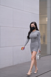 【精选街拍】Vol.2894 简约灰色修身裙 [175P-3.62GB]